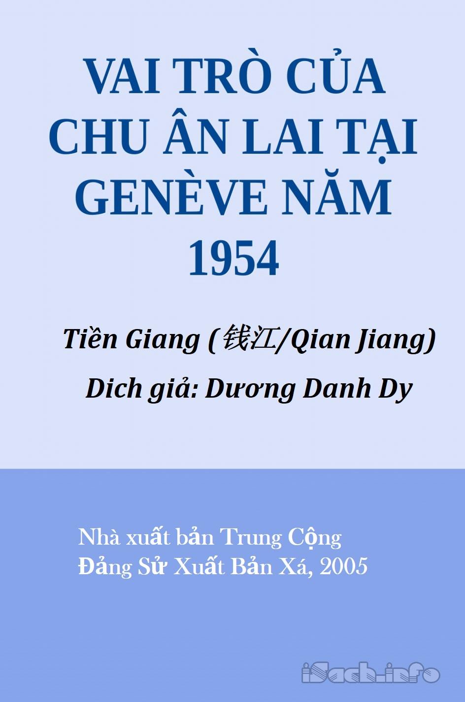 Vai Trò Của Chu Ân Lai Tại Genève Năm 1954